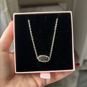Kendra Scott Gold Necklace with Black Pendant